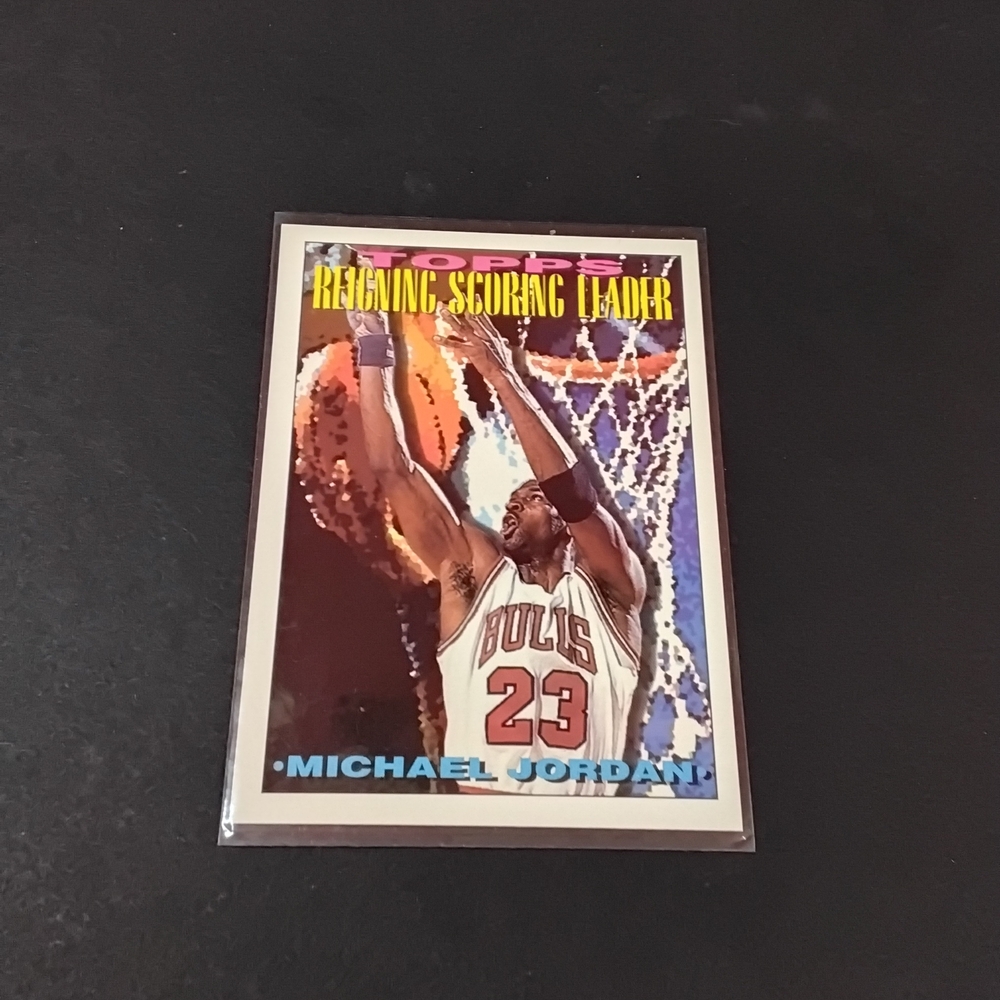 Topps Michael Jordan Card with Red and Blue Accents